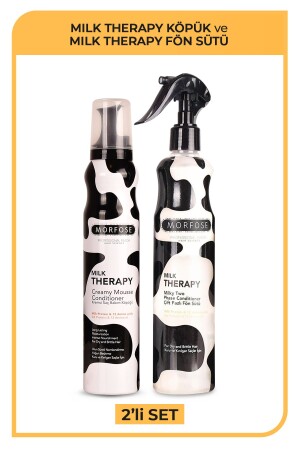 جراء علاج الشعر من MNZ- Milk Care Foam 200ml + ماء جاف ينفخ الحليب 400ml. - Morfose