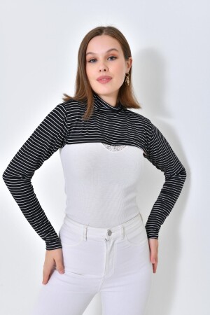 MNZ-مخططات الوقوف عنق عنق عنق القطن المشمشة النساء حجاب عنق عنق الأسود الأبيض - Mirach