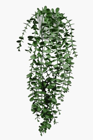 MNZ-الزهرة الاصطناعية Moblen Mica الماسية الخضراء اليوكاليبتوس العريضة في وعاء أبيض - Lilac Home