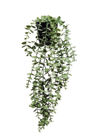 MNZ-الزهرة الاصطناعية Moblen Mica الماس pastel خضراء اليوكاليبتوس العريضة في وعاء أسود - Lilac Home