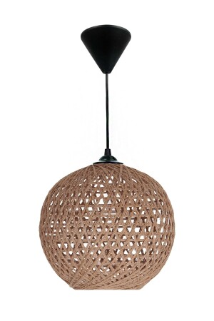 MNZ-رأس الحبل واحد مصباح معلق شاندليير جوت براون الرأس الأسود مصباح حامل - Modamvip