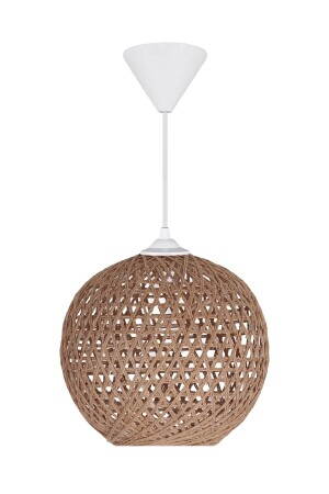 MNZ-رأس الحبل واحد مصباح معلق شاندليير جوت براون الرأس البيضاء مصباح - Modamvip