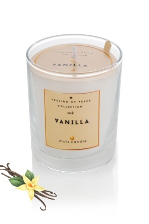 شمعة زجاجية مزخرفة من فانيلا MNZ - Mois Candle