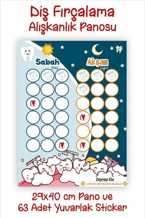 MNZ - لوح عادات فرشاة الأسنان للأطفال - لوح لوح لوحات ملصقات برشاة الأسنان - MSticker