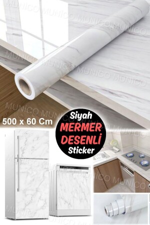 MNZ-مربر ورق ملصق ورق ملصق الرخام الأبيض ورق الأثاث طاولة المطبخ غطاء المكتب - Munico