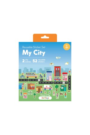 مجموعة ملصقات من نوع MNZ: My City - Snap-on Sticker Game 52 ملصقات 2 مشاهد - moritoys