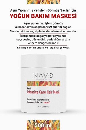 MNZ- العناية المكثفة إصلاح قناع الشعر العناية المكثفة للشعر المتضرر - Navo Professional Hair Care