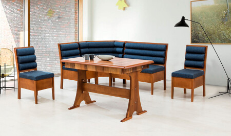 مجموعة زاوية المطبخ الملتوية من MNZ - Navy Blue - Cadde Yıldız