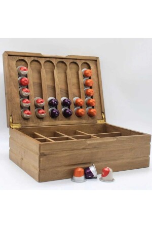 مقعد قهوة MNZ- كبسول Nespresso & Jacobs متوافق كبسولات قهوة وكيس الشاي صندوق القهوة الخشبية CVZKS58 - KOYMENWOODS