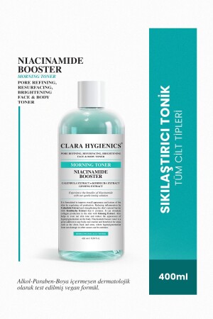 MNZ- niacinamide booster pores firmening brightening فعالة فيغاني الوجه والجسم يوم تنون 400ml CH100 - Clara Hygienics