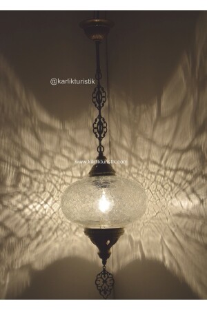 مصباح MNZ-العثماني، مصباح معلق كبير، مصباح السقف شفاف، الإضاءة الأصلية، شمعة ديكورية NO5ŞEFAFTEKZİNCIRASKILI - karlıkturistik