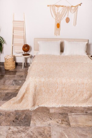 MNZ-منتشر السرير، بيك، مزدوج، عرقية، خفيفة بني NPYC2002 - Nilyas