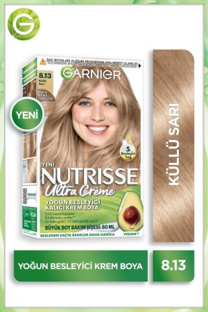 MNZ- Nutrisse التغذية المكثفة كريم دائم لون الشعر 8. 13 شقراء رمادي - Garnier