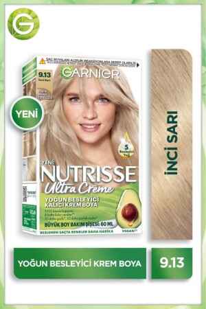 MNZ- Nutrisse التغذية المكثفة كريم دائم لون الشعر 9. 13 لون اللؤلؤ الأصفر - Garnier