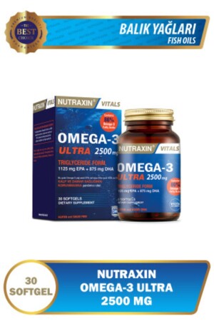 MNZ- Omega 3 Ultra 2500 Mg 30 كبسولات ناعمة - EPA DHA GOED - Nutraxin