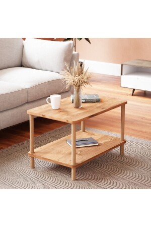 طاولة القهوة MNZ قدام خشبية مستطيلة مع مقعد صحفي على مستويين - الأطلسي الصنوبر ORTADDG1 - interGO