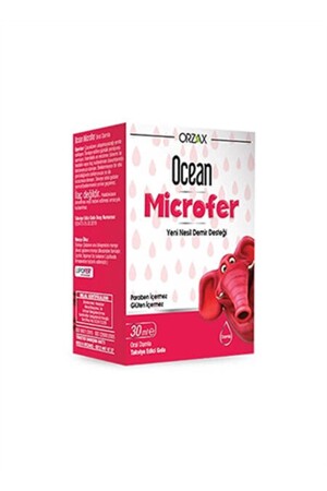 MNZ- Orzax Ocean Microfer قطرات 30 مل الدعم الحديدي هو 1 مل يوميا للأطفال الذين تتراوح أعمارهم بين 4 و 10 سنوات. - Ocean