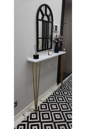 MNZ- Oval Edge Drainer أبيض 100 سم سيقان ذهبية - Pinhal Home