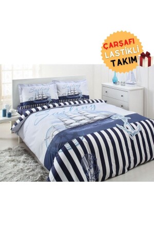 MNZ-سفر البحر الواحد غطاء غطاء غطاء مع الأوراق المطوية البحرية الأزرق özdilektk7024 - Özdilek