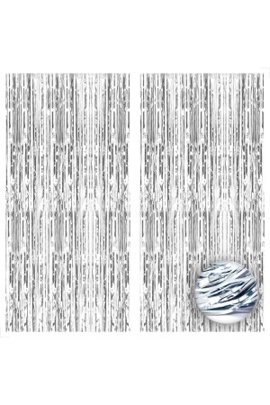 MNZ- الفضة المعدنية الأوراق التاسيل الباب الستائر جدار الخلفية الديكور المصطلح - Paparti