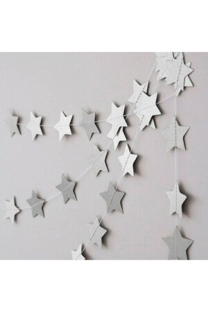 MNZ-الفضة الرمادية النجمة المعلقة السقف زينة الخيطات زينة مصباح العريضة - Parti Dolabı