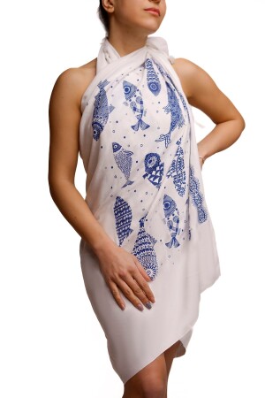 منشفة الشاطئ من MNZ Peshtemal بحر تركي حمام حمام الشمس منشفة غطاء Peshtemal (أسماك) OPTPŞTML01 - Ankaflex