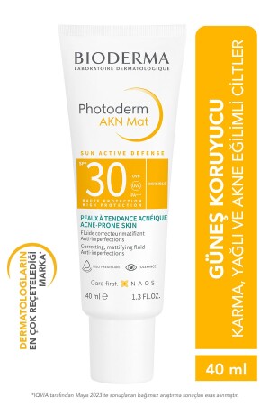 MNZ- Photoderm Acne Matte Mattifying Effect SPF30 واقي الشمس للمزج والجلد الزيت 40ml - Bioderma
