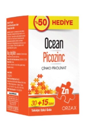 MNZ- Picozinc زنك مكملات 15 مگ 45 حبوب - Ocean