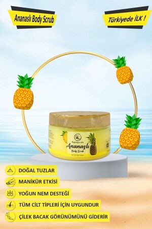 MNZ- Pineapple Body Scrub، Peeling Pineapple، Humidifying Nutrition Hand Foot Body Peeling 250 مل من الفول البدني - Aslı Bu