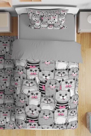 قطط قلب من نوع MNZ - Pink Heart القطط المصممة لطفلة وحيدة الأطفال غطاء غطاء - Evpanya