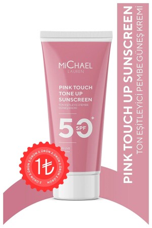 موازنة لون الجلد من نوع MNZ Pink Touch SPF 50+ Pink Face Sun Cream PA++++ 50 ML - Michael Lauren