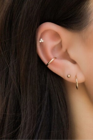 MNZ- Plain Plain Thin Earcuff غير ثقبية خنجر الأذن - Mu Minamu