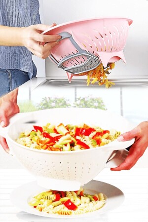 MNZ-مطبقة مادة تطهير المعكرونات مع غطاء مفتوح - مادة تطهير الخضروات والفواكه الذكية في الغسول (PLASTIC) Ap - Anadolu Saray Çarşısı