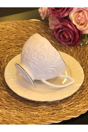 مجموعة من كوب الشاي من الـ MNZ - Platinum Gilded Rosen-200 SEVGI21689 - İpek