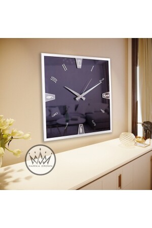 MNZ-(مرايا حقيقية) ساعة الجدار الديكورية أرقام الإطار الخشبي plexiglass (40 سم) HRKCR37 - harika crown