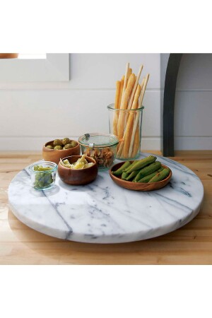 تقديم الجولة من المرمور MNZ وتركي الخدمة، طاولة القص، لوحة الجبن - المرمور الأبيض PLNT - Fosil