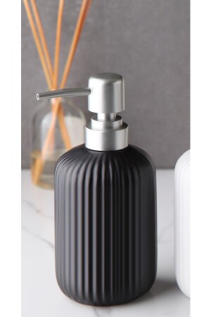مُنحّي الصابون السائل من سيراميك MNZ - PNK7431 الأسود - Pinkev