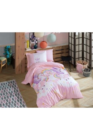 MNZ-وحيدة Poplin Duvet غطاء مجموعة سحرية وردي 8698499158061 - Hobby