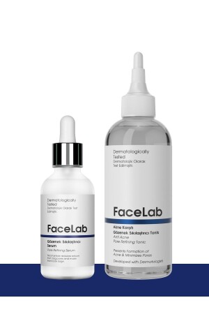 MNZ- Pores tightening، مكافحة الحمى والبثور، مكافحة الرأس السوداء مجموعة رعاية الجلد (السيروم + Tonic) - Facelab