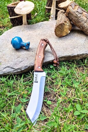 سكين مخيم مخصص لـ MNZ، مصنوعة يدوياً من فولاذ فولاذ فولاذ لا يحجّل من قشرة الجلد PRLZKRMZ-0T2 - SürLaz