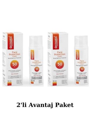 MNZ- Protection Facial SPF 50 Plus 50 ml واقي الشمس 2 حزمة مزايا حزمة DERFACEPRO2LI4K - Dermoskin