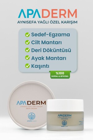 MNZ- Psoriasis- Eczema- Foot Fungus- Itching- Hives Natural Skin Cream Apaderm 50ml - Apayrı Yaşam