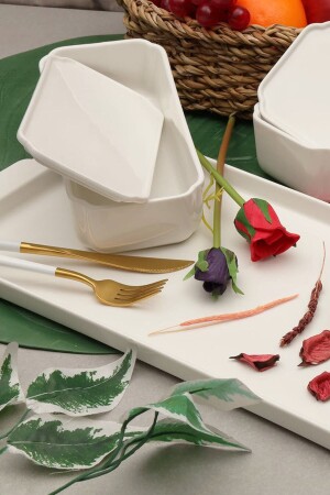 MNZ- Pure 6 Piece Porcelain Breakfast Bowl مع غطاء 9756 - AROW