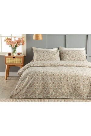 MNZ- Pure Poppy Easy Iron Double Duvet Cover Set 200x220 سم بيج 10036858 - English Home
