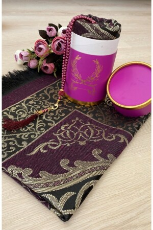 فرشة صلاة من طراز MNZ - Purple Set مع صندوق هدية من طراز Dowry - Ayhanhome