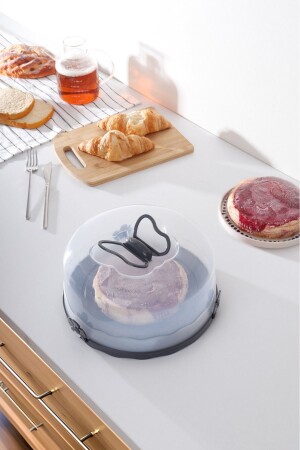 حاوية تخزين الكعك من MNZ - كعكة زجاج - حاوية نقل Pyrex مقفلة HMNV-KEK-FNS-L00501-QLUX - HOMENIVA