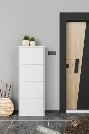 MNZ- Quadruple Metal Shoe Rack أبيض - Formood