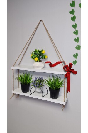 التصميم الديكوري الحديث من MNZ الحبل الأبيض طابقين غرفة المعيشة الهدية غرفة الأطفال رف الجدار - Ramazan Küçük