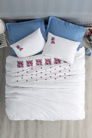 MNZ-منخوذة Ranforce غطاء غطاء مزدوج نيسا أزرق 8680108067932 - Cotton Box