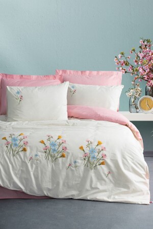 MNZ-منخوذة Ranforce غطاء غطاء مزدوج غطاء مجموعة Delbin وردي 8680108067949 - Cotton Box